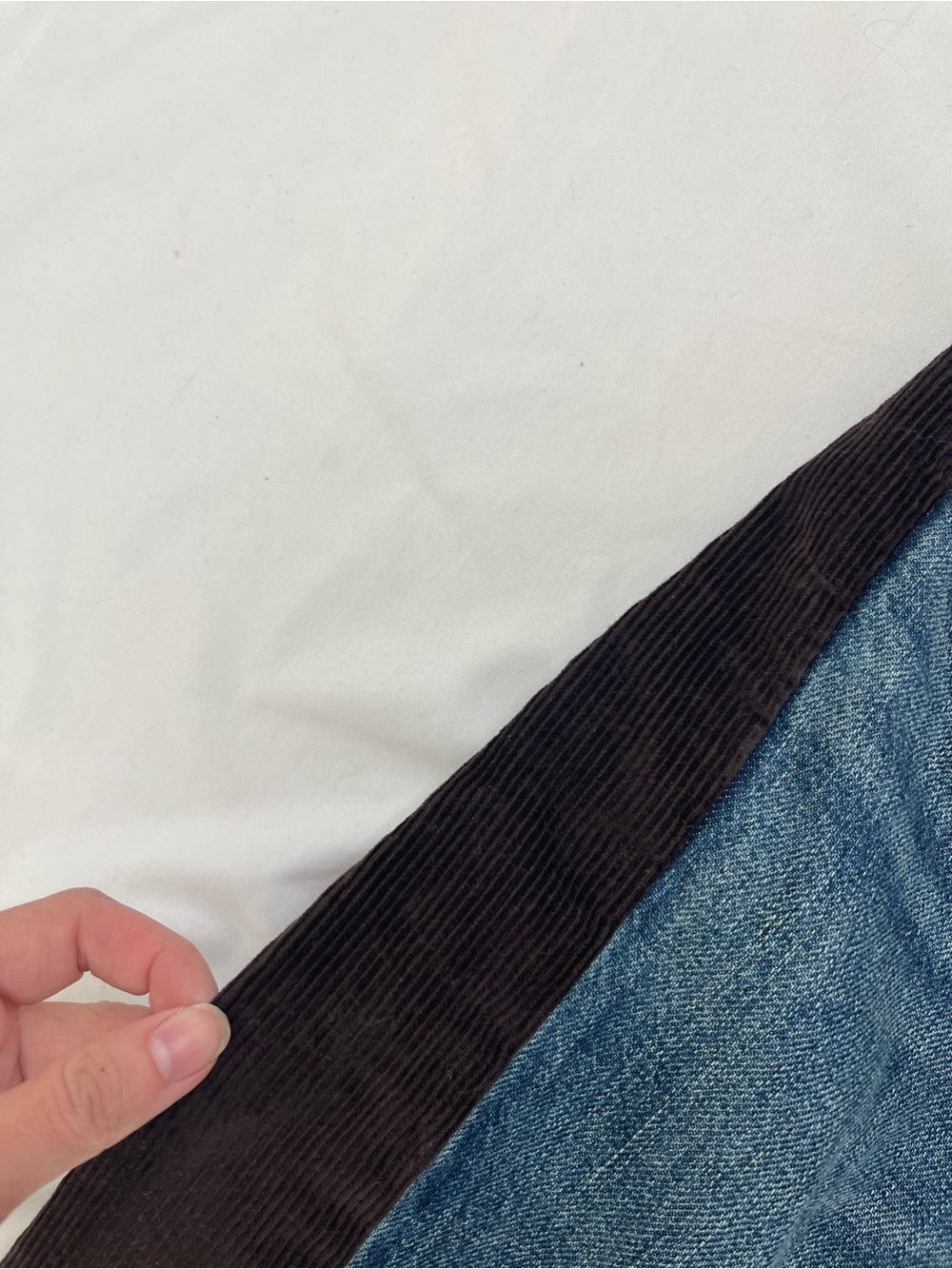 Madewell x Kaihara Pieced Wide Barrel Leg Denim Brown Corduroy Jeans Size 26 - Picture 6 of 11